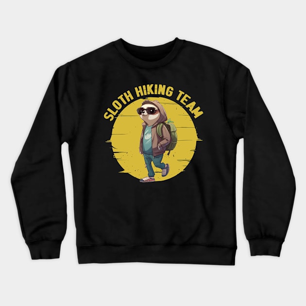 Sloth Harmony: Peaceful Sloth Hiking Team on Casual Tee Crewneck Sweatshirt by HOuseColorFULL